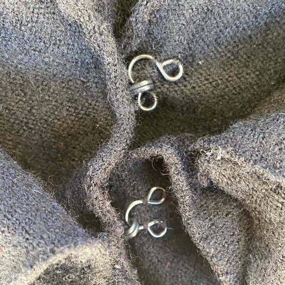 Anthropologie 100% Wool Black Ruffled Cardigan - Picture 2 of 5